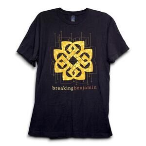 Breaking Benjamin Band T‎ Shirt Black Gold Graphic Concert Tour Men's Large